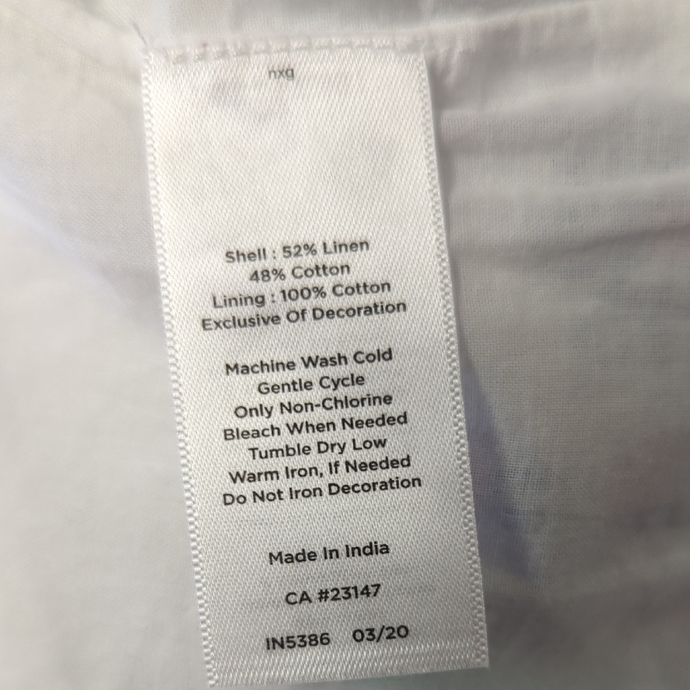 00891 Talbots Embroidered Linen Cotton Dress White size 6 preppy coastalcore - Picture 6 of 6